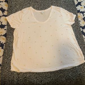 White Camera Print Top